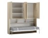 Cama abatible horizontal con librería y armario