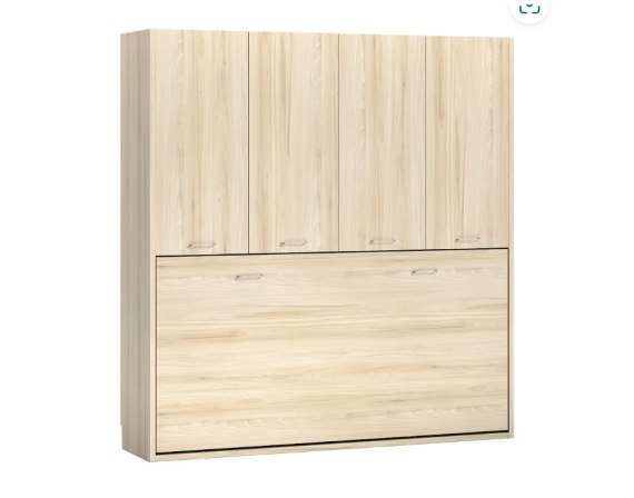 Cama abatible horizontal con librería y armario